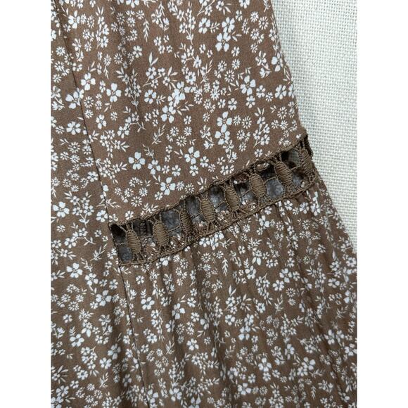 Rachel Paige Floral Palazzo Pants Crochet Peekaboo Wide Leg Elastic Waist Small - Picture 4 of 9